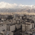 View of North of Tehran. Tehran is the capital of Iran. Located in the north of the country, on the southern slope of the Elburz Mountains, it has about 13 million inhabitants. It is the most populous city in Western Asia. Tehran, Iran. February 2019.
