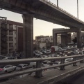 In the city ofTehran there are a lot highway that allowed to accros the city. despite everything there is always traffic. Tehran, Iran. February 2019.