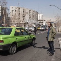 Rahi doesn't own a car. He uses taxis, metro or buses to get around the city. Rahi says that it is also from meeting people and the city itself that he takes inspiration to compose his music. Tehran, Iran. February 2019.