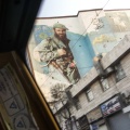 View from the taxi of a murales about the martir of the war Iran-Iraq. Tehran, Iran. February 2019.