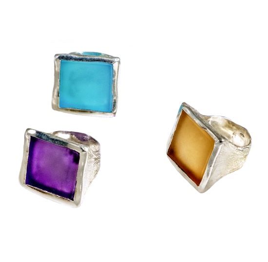 Onda Square - € 385
Free Shipping

DETAILS
Stones cut by hand from original designs
Matt Amethyst- Yellow Quartz- Blue Chalcedony
925 Sterling Silver
High Polished Finish
Nickel-free
Handmade
Engraved with Patrizia Casamirra Jewels Logo


